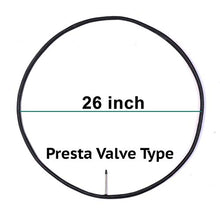 Load image into Gallery viewer, AR-PRO 26’’ x 1.75/2.125 Road/Mountain Bike Replacement Inner Tubes Presta Valve 42mm for Road Bikes with Tire Size of 26’’ (6 Inner Tubes with 2 Tire Levers)