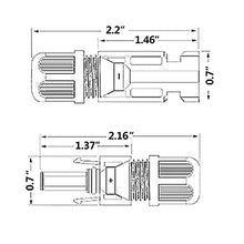 Load image into Gallery viewer, YXGOOD Solar Connectors MC4 Male/Female IP67 Waterproof Solar Panel Cable Connectors (6 Pairs Solar connectors)
