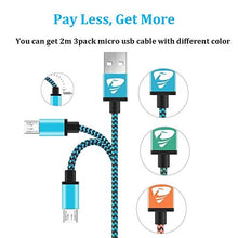 Load image into Gallery viewer, Micro USB Cable Aioneus Fast Android Charging Cord 6FT 3Pack Charging Cable Braided Charger Cord for Samsung Galaxy S7 Edge S6 S5 S2 J7 J7V J5 J3 J3V J2, LG K40 K20, Moto E4 E5 E6, Tablet, PS4, Xbox