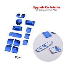 Load image into Gallery viewer, CKE for 11th Gen Civic Armrest Door Window Lift Down Switch Button Cover Trim Panel Decoration Sticker for Honda Civic 2022 Accessories Sedan Hatchback LX EX EX-L Sport Touring -Blue (12pcs)