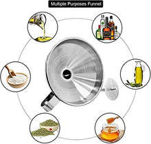 Load image into Gallery viewer, 3D Stainless Steel Funnel,Resin Filter Funnel for SLA/DLP/LCD Resin 3D Printing Liquid with Stainless Steel Strainer for Transferring Liquids