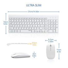 Load image into Gallery viewer, Wireless Keyboard and Mouse Combo, TopMate 2.4G Ultra Slim Compact Full Size Quiet Scissor Switch Keyboard and Mice Set for Windows, Mac OS, Laptop, PC - (White)
