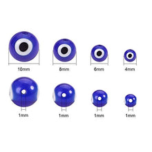 Load image into Gallery viewer, PH PandaHall 390 Pieces Blue Evil Eye Glass Beads Assorted Size Lampwork Round Beads for Jewelry Making - 4mm/6mm/8mm/10mm