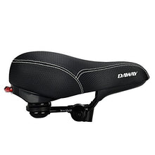 Load image into Gallery viewer, DAWAY Comfortable Men Women Bike Seat C99 Memory Foam Padded Leather Wide Bicycle Saddle Cushion with Taillight, Waterproof, Dual Spring Designed, Soft, Breathable, Fit Most Bikes, 1 Year Warranty
