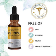 Load image into Gallery viewer, LaClaire 8% Retinol Complex Serum - Best Retinol Serum for Wrinkle Repair & Hyperpigmentation Treatment, Vitamin A Serum, Best Retinol Serum, Retinol Serum, Retinol super strength (30ml/1oz)