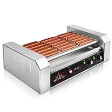 Load image into Gallery viewer, Olde Midway Electric 18 Hot Dog 7 Roller Grill Cooker Machine 900-Watt - Commercial Grade