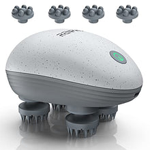 Load image into Gallery viewer, Electric Scalp Massager, RENPHO Waterproof Portable Head Massager with 4 Replacement Massage Heads, Handheld Head Scratcher for Hair Growth, Stress Relief, Deep Cleaning, Full Body Massage