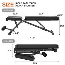 Load image into Gallery viewer, Weight Bench Adjustable Workout Bench Press Foldable Incline/Decline Lifting Exercise Bench Strength Training Benches for Home Gym