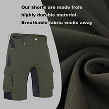 Load image into Gallery viewer, Ally Mens Mountain Bike Shorts Padded MTB Shorts Baggy Cycling Bicycle Bike Shorts with Padding Wear Relaxed Loose-fit (Green, XL)