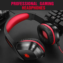 Load image into Gallery viewer, PHOINIKAS H1 Gaming Headset for PS4, Xbox One, PC, Laptop, Nintendo Switch with Bass Surround, Xbox One Headset with Noise-Cancelling Mic, Over Ear Headphones with LED Light, Gift for Kids - Red