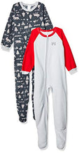 Load image into Gallery viewer, Unknown boys 2-pack Blanket Sleepers, Red/Gray Camping, 3T US