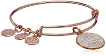 Load image into Gallery viewer, Alex and Ani Mantras + Inspirational Expandable Bangle for Women, Blessed Charm, Shiny Rose Gold Finish, 2 to 3.5 in, A18WAP04SR