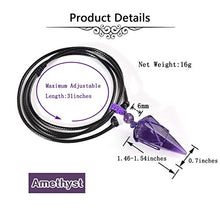 Load image into Gallery viewer, PESOENTH Amethyst Necklace Purple Quartz Crystal Dowsing Pendulum Divination Healing Necklace Cord Adjustable,Natural Gemstone Hexagonal Pointed Cone Reiki Chakra Pendant