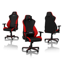 Load image into Gallery viewer, NITRO CONCEPTS S300 Gaming Chair - Inferno Red - Office Chair - Ergonomic - Cloth Cover - Up to 300 lbs Users - 90° to 135° Reclinable - Adjustable Height & Armrests