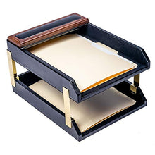 Load image into Gallery viewer, Dacasso Walnut and Black Leather Desk Set, 10-Piece