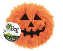 Load image into Gallery viewer, goDog Halloween Furballz Squeaker Plush Pet Toy for Dogs & Puppies, Soft & Durable, Tough & Chew Resistant, Reinforced Seams - Pumpkin Orange, Small