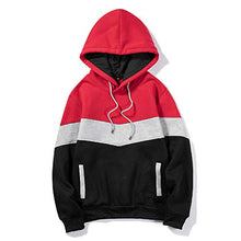 Load image into Gallery viewer, Men's Long Sleeve Pullover Hooded Shirt Autumn Winter Casual Sweatshirt Top Blouse Tracksuits Loose Jackets Coats Red