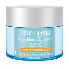 Load image into Gallery viewer, Neutrogena Hydro Boost City Shield Water Gel with Hydrating Hyaluronic Acid, Facial Moisturizer with Broad Spectrum SPF 25 Sunscreen, Oil-Free, Alcohol-Free, Non-Comedogenic, 1.7 oz