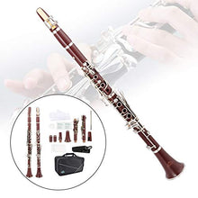 Load image into Gallery viewer, EASTROCK Clarinet Bb Flat 17 Nickel Keys Coffee Beginner Student Clarinet with 2 Barrels Hard Clarinet Case and Clarinet Cleaning Kit