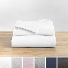 Load image into Gallery viewer, Baloo Removable Duvet Cover for Weighted Blankets - Soft, Premium, Breathable French Linen in White Color (60 x 80 Inches)