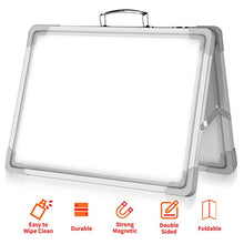 Load image into Gallery viewer, 16 x 12 Inch Portable White Board, Magnetic Dry Erase Board, Foldable Small Double-Sided Desktop Whiteboard Easel for School, Home & Office