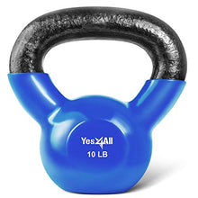 Load image into Gallery viewer, Yes4All Vinyl Coated Kettlebell Weights Set – Great for Full Body Workout and Strength Training – Vinyl Kettlebell 10 lbs