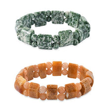 Load image into Gallery viewer, Shop LC Delivering Joy Set of 2 Beads Mix Green Agate Yellow Dyed Jade Stretch Bracelets Fashion Costume Stylish Jewelry for Women