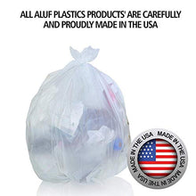 Load image into Gallery viewer, Aluf Plastics 12-16 Gallon Clear Trash Bags (1000 Count) - 24" x 33" - 8 Micron Equivalent High Density Value Garbage Bags for Bathroom, Office, Industrial, Commercial, Janitorial, Recycling