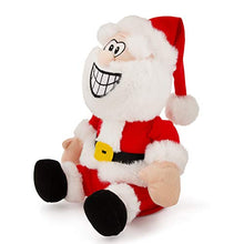 Load image into Gallery viewer, Simply Genius Farting Santa Claus: Animated Christmas Character, 8” Stuffed Plush Santa with Sound, Vibrations and Farts, Pull Santa’s Finger to Speak, Vibrate and Fart