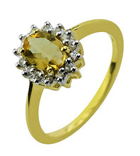 Load image into Gallery viewer, Carillon Stunning Yellow Tourmaline Natural Gemstone OVAL Shape Wedding Ring 14K Yellow Gold Jewelry For Women for Men