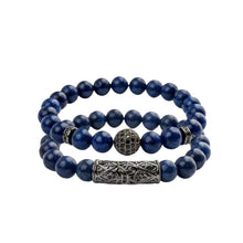 Load image into Gallery viewer, Lapis Lazuli Bracelet, handmade aquamarine Beads Adjustable Stretch Bracelet,Chakra Bracelet,Blue Healing Crystal,Aquamarine Bracelet,mens beaded bracelets,Men's and Women's Gifts (Lapis Lazuli)