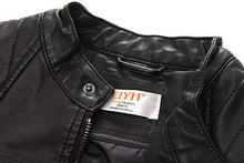 Load image into Gallery viewer, LJYH Boys' Faux Soft Leather Jackets Children Biker Outerwear Coats Black 5/6yrs
