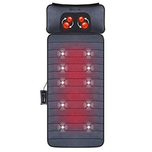 Load image into Gallery viewer, Comfier Massage Mat, Full Body Heating Massage Pad with Movable Shiatsu Neck Massage Pillow, 10 Vibrating Motors & 4 Heating Pad, Neck,Shoulder Back Massager