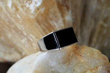 Load image into Gallery viewer, 925k Silver Mens Ring-Handmade Mens Ring-Onyx Stone Ring-Jewelry Gift For Mens-Silver rings for Men- Men Onyx Wedding Ring