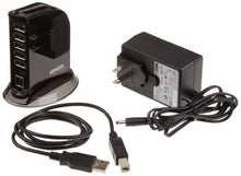 Load image into Gallery viewer, Amazon Basics 7 Port USB 2.0 Hub Tower with 5V/4A Power Adapter