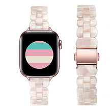 Load image into Gallery viewer, Secbolt Band Compatible with Apple Watch Band 38mm 40mm 41mm Women, Slim Resin Bracelet for iWatch Series 7/6/5/4/3/2/1/SE, Pinkish White