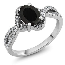 Load image into Gallery viewer, Gem Stone King 925 Sterling Silver Black Onyx Women's Ring 1.67 Cttw (Gemstone Birthstone) (Size 7)