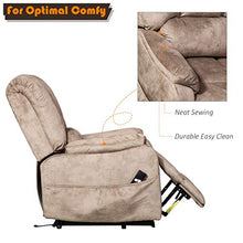 Load image into Gallery viewer, CANMOV Power Lift Recliner Chair for Elderly- Heavy Duty and Safety Motion Reclining Mechanism-Antiskid Fabric Sofa Living Room Chair with Overstuffed Design, Camel