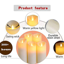 Load image into Gallery viewer, Flickering Flameless Candles Battery Operated Candles Exquisite Frosted Plastic Candles Outdoor Heat Resistant Include Realistic Moving Wick LED Flames and 10-Key Remote Control with 24-Hour Timer