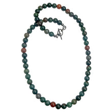 Load image into Gallery viewer, Bloodstone Necklace Boutique Genuine Round Gemstone Beaded Handmade Crystal Healing B02 (18")