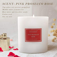 Load image into Gallery viewer, TALENT FAREAST Pink Prosecco Rose Scented Candle for Home Luxury Aromatherapy Candles 8oz. 40 Hour Rich Aroma Gift Natural Soy Wax Premium Fragrance Relaxing Jar Candle