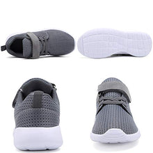 Load image into Gallery viewer, TOEDNNQI Boys Girls Sneakers Kids Lightweight Breathable Strap Athletic Running Shoes for Little Kids/Toddler Grey US Size 12