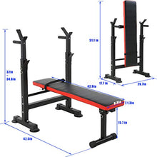 Load image into Gallery viewer, Adjustable Weight Bench Workout Bench for Full Body Exercise Olympic Weight Bench Folding Barbell Rack Stand