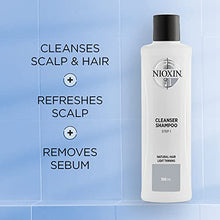 Load image into Gallery viewer, Nioxin System 1 Shampoo & Conditioner Prepack, Natural Hair with Light Thinning, Pumps Included, 33.8 fl oz