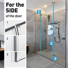 Load image into Gallery viewer, Shower Door Seal for 3/8” Glass, 4 PCS x 77" Frameless Shower Door Bottom Seal Door Sweep and Shower Door Side Seal Strip Set, Stop Shower Leaks Create a Water Barrier