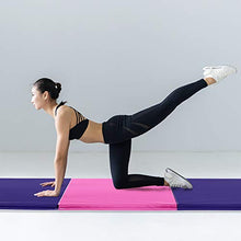 Load image into Gallery viewer, We Sell Mats 4 ft x 10 ft x 2 in Personal Fitness & Exercise Mat, Lightweight and Folds for Carrying, Purple/Pink