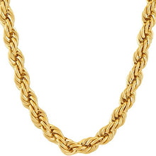 Load image into Gallery viewer, Lifetime Jewelry 7mm Rope Chain Necklace 24k Real Gold Plated for Men & Women (Gold, 26)