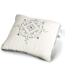Load image into Gallery viewer, KASENTEX Luxurious Patchwork Bedspread Embroidery Cushion 100% Cotton Pillow Machine Washable(Blue, 18x18in)