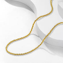 Load image into Gallery viewer, luxval 18K Gold Chain for Men, 2.5MM Solid Rope Chain for Women, Gold Plated Chain Necklaces Diamond Cut Jewelry, 18"+2"