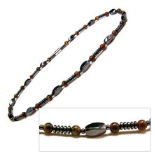 Load image into Gallery viewer, Accents Kingdom Men's Magnetic Hematite Tiger's Eye Bead Necklace, 18"